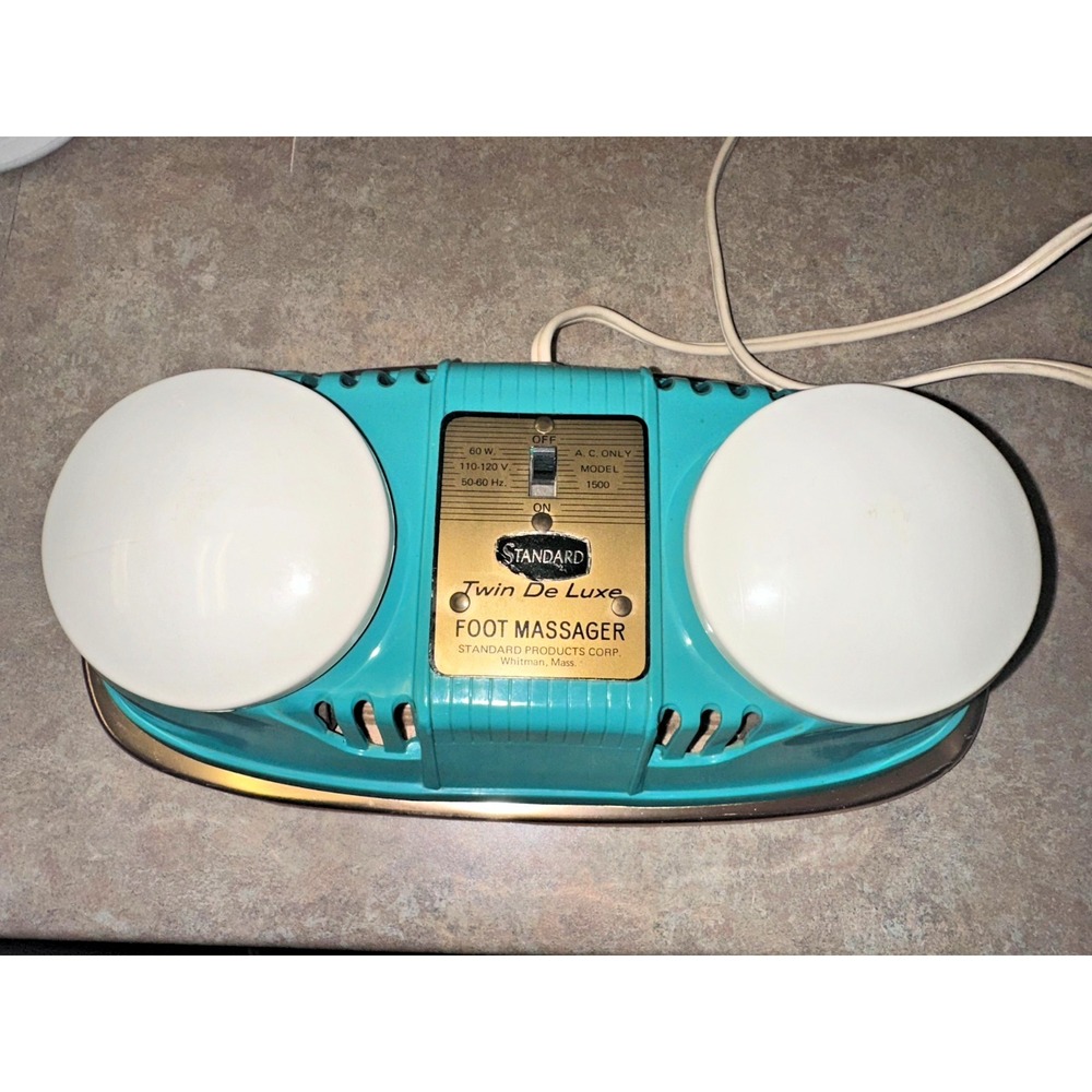 Vintage Standard Twin Deluxe Foot‎ Massager Model 1500 Teal MCM